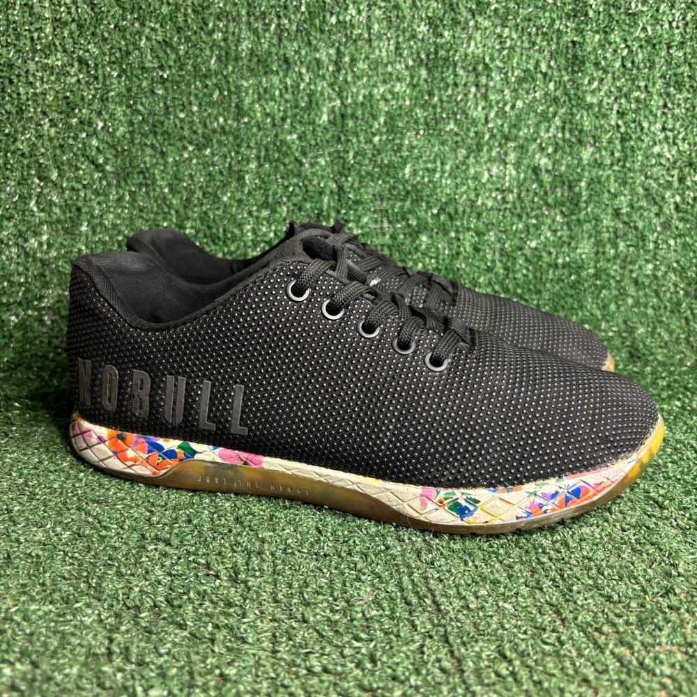 NOBULL Trainer Floral Outsole SuperFabric Cross Training Sneaker Black Women 8.5